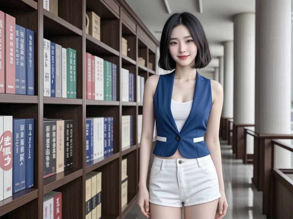 妹子在圖書館的一天
