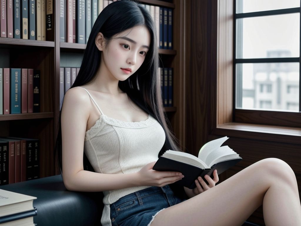 妹子在圖書館的一天