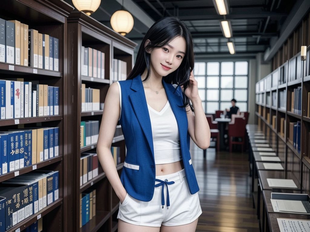 妹子在圖書館的一天
