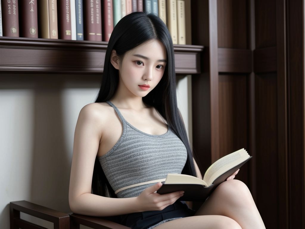 妹子在圖書館的一天