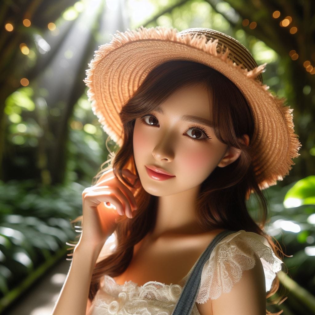 妹子野溪拍照
