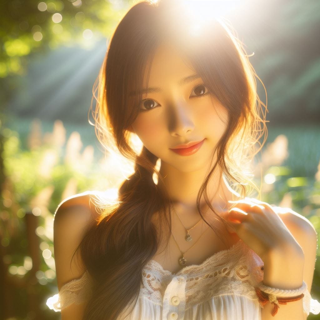 妹子野溪拍照
