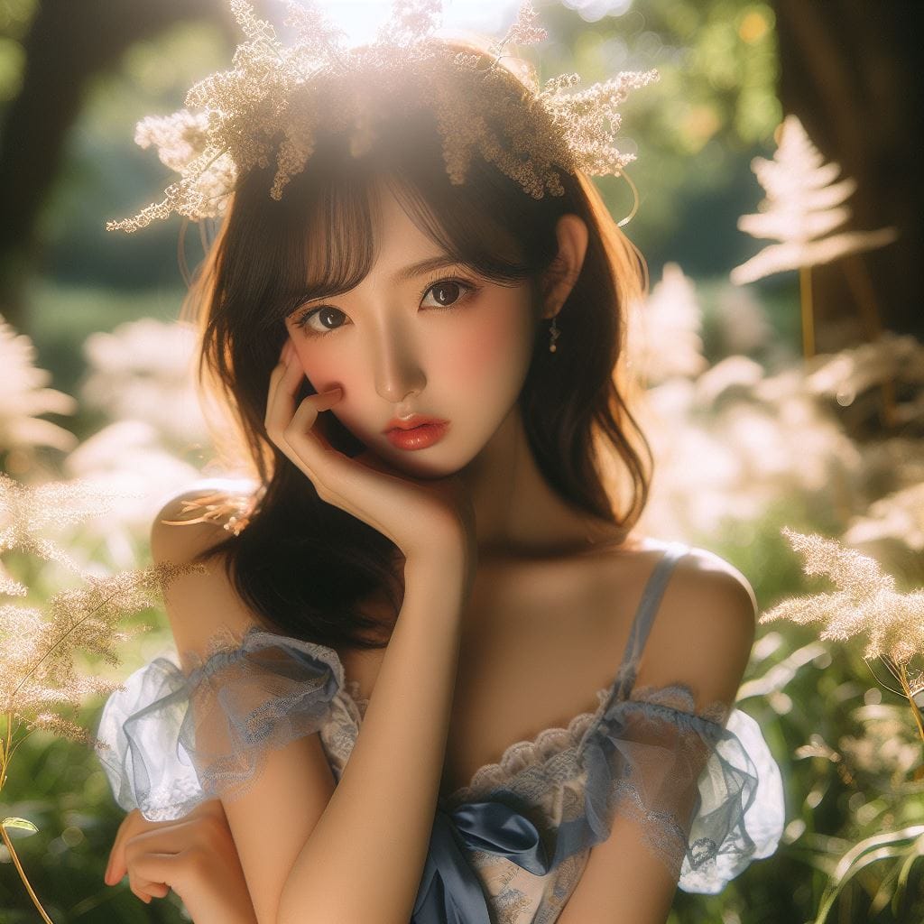 妹子野溪拍照