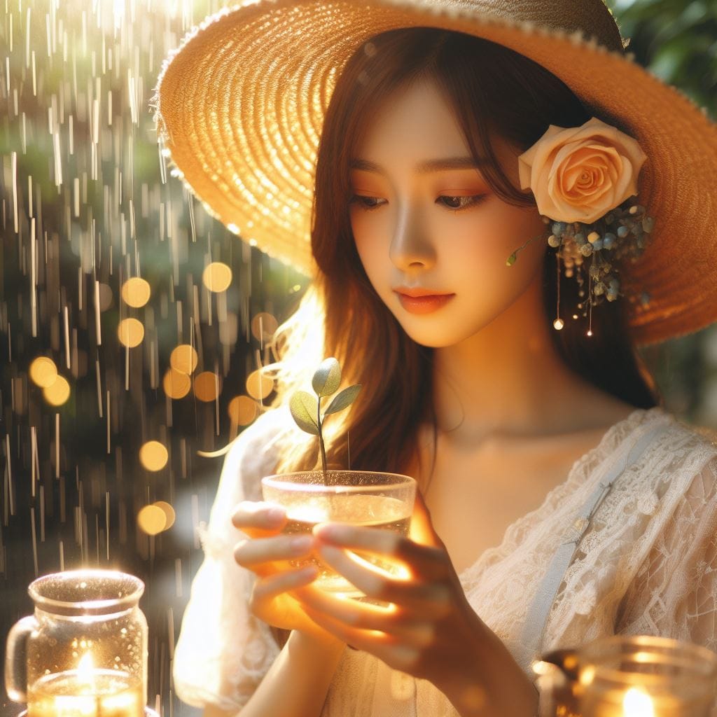妹子野溪拍照
