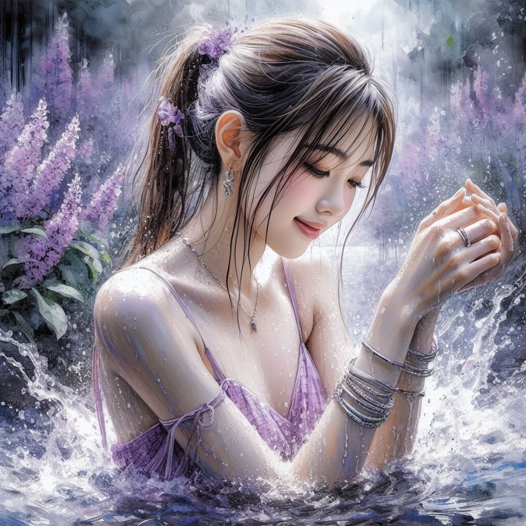 妹子與薰衣草的相遇