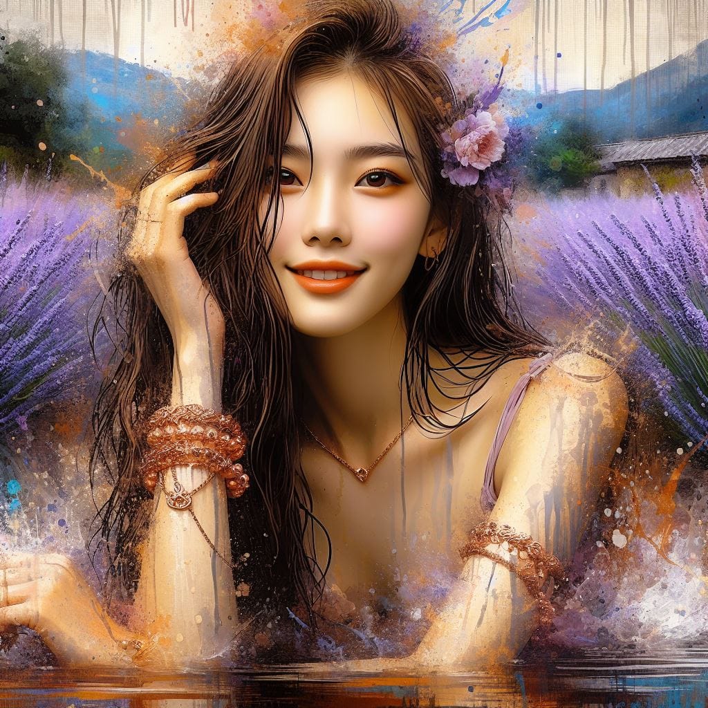 妹子與薰衣草的相遇