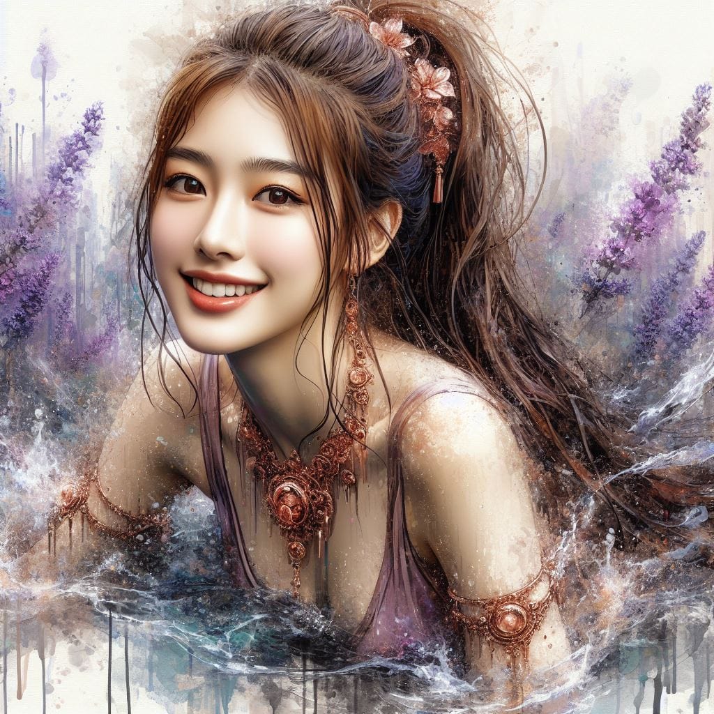 妹子與薰衣草的相遇