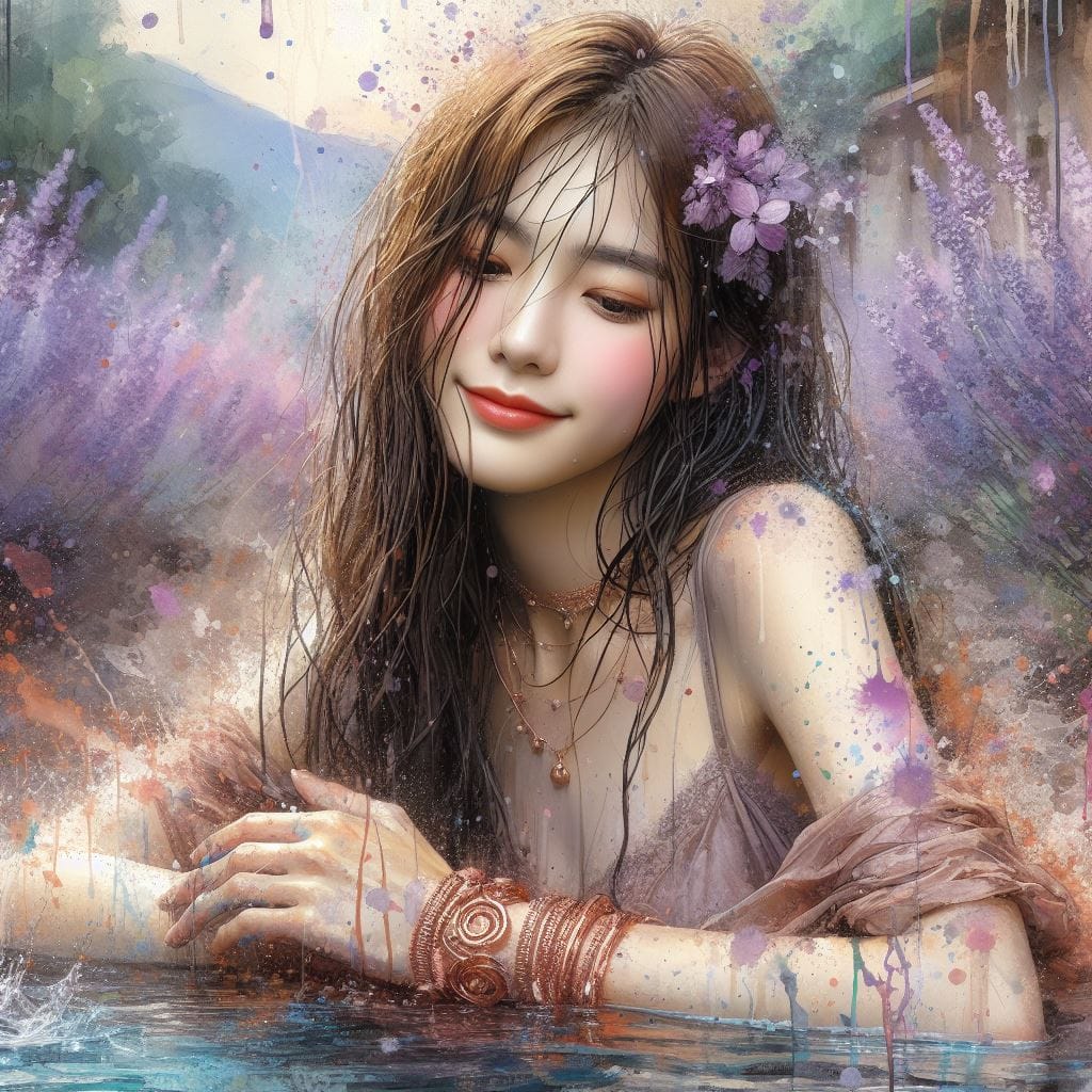 妹子與薰衣草的相遇