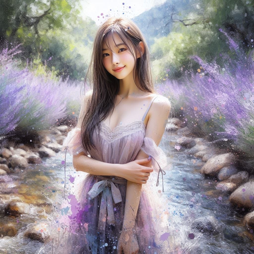 妹子與薰衣草的相遇