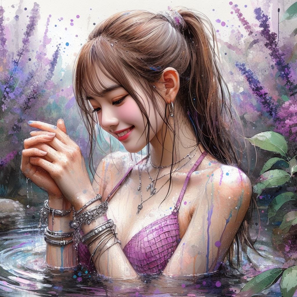 妹子與薰衣草的相遇
