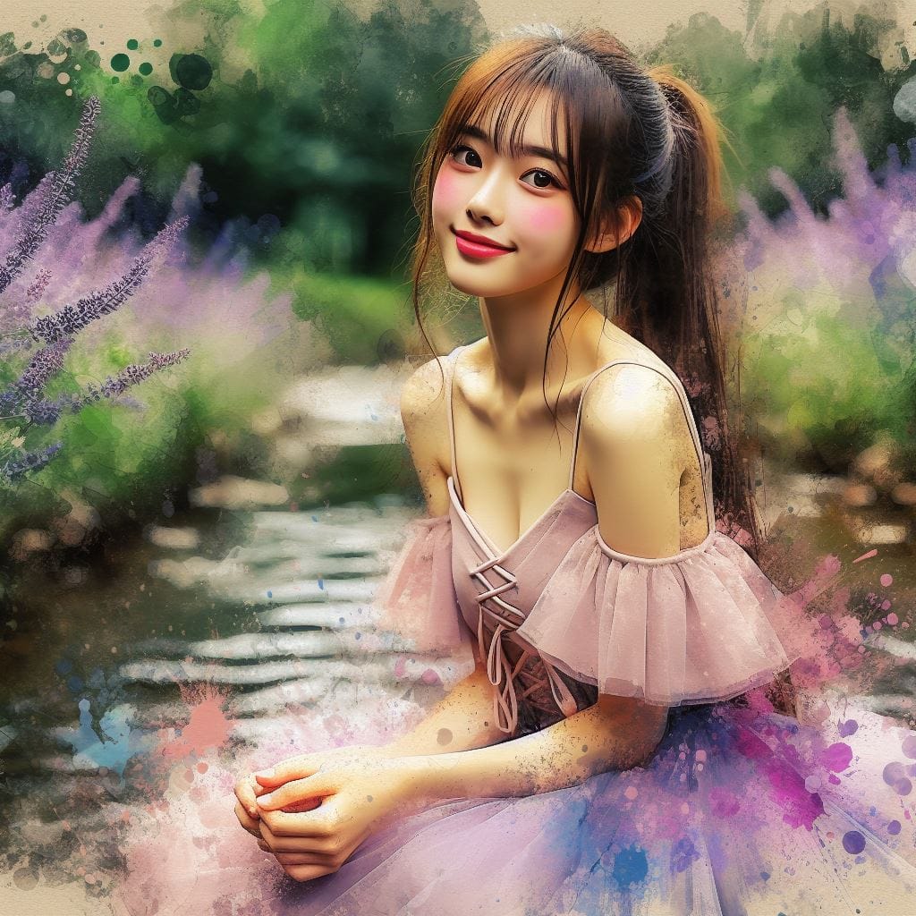 妹子與薰衣草的相遇