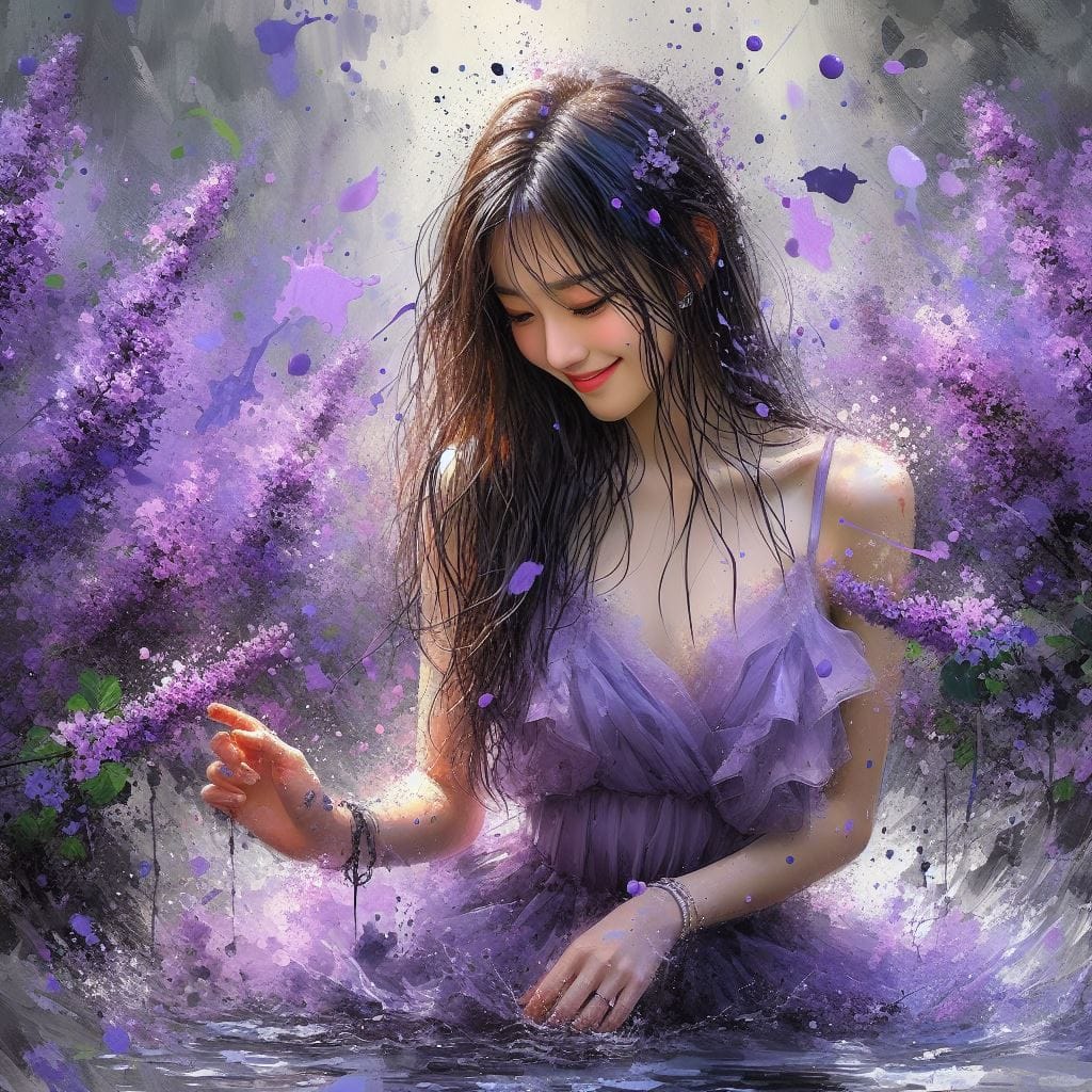 妹子與薰衣草的相遇