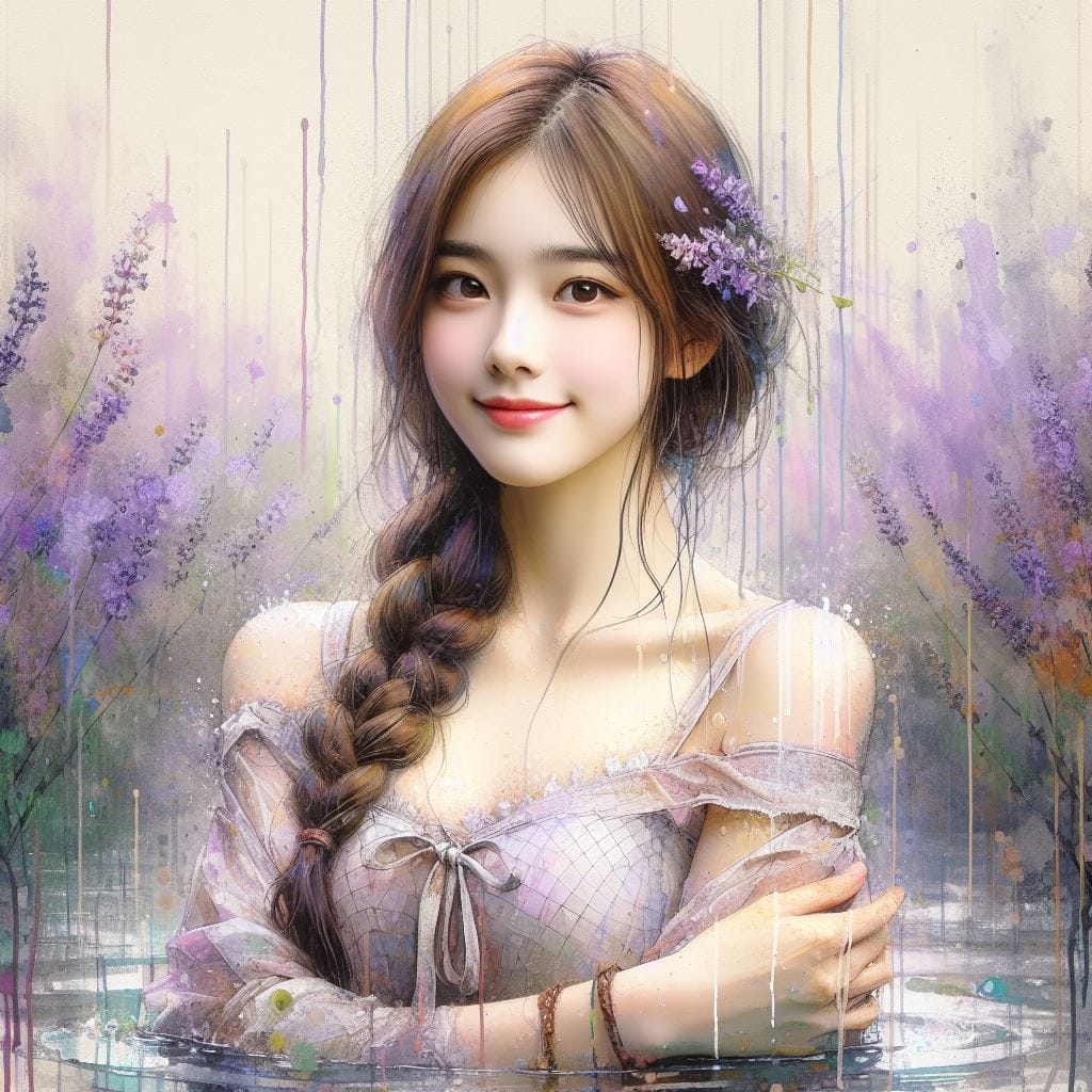 妹子與薰衣草的相遇
