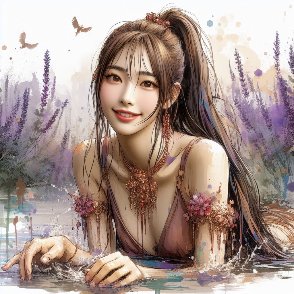 妹子與薰衣草的相遇
