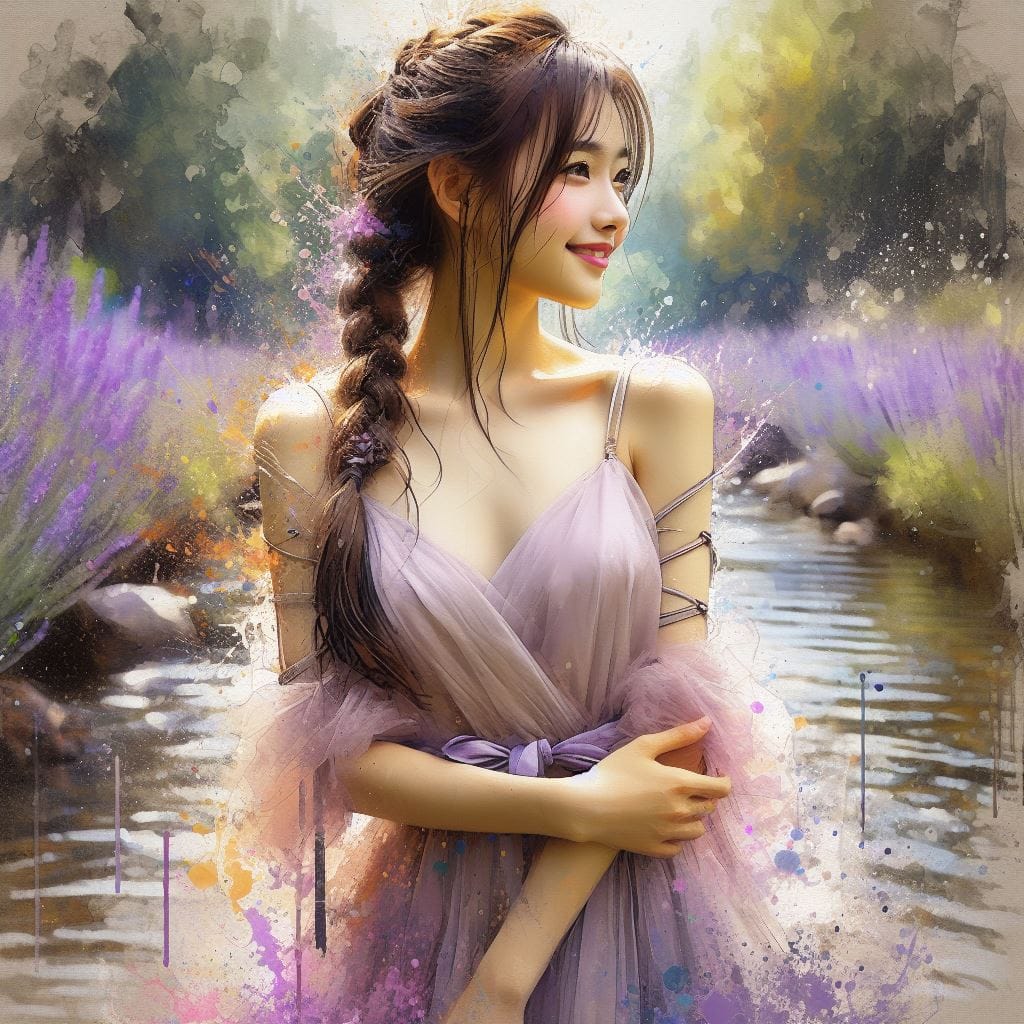 妹子與薰衣草的相遇