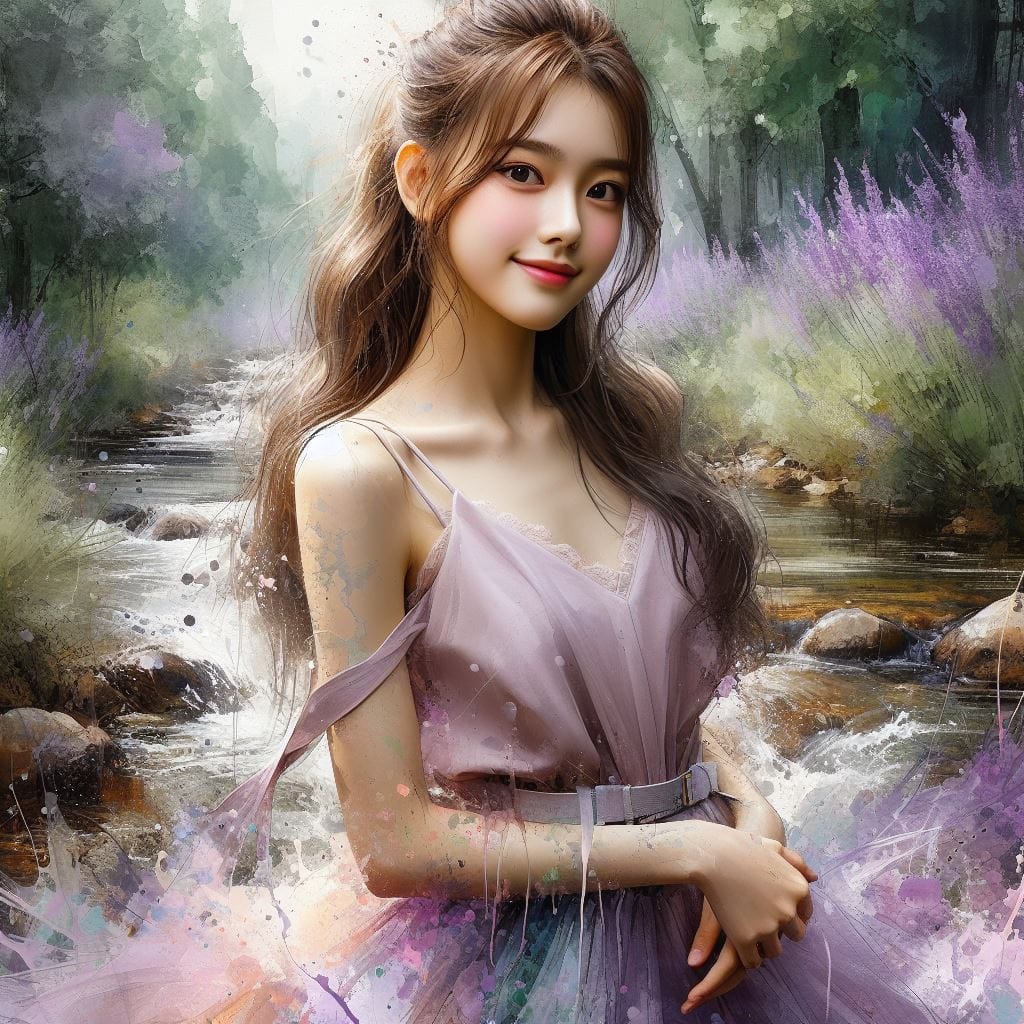 妹子與薰衣草的相遇