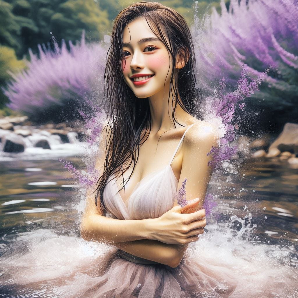 妹子與薰衣草的相遇