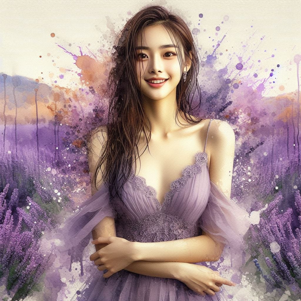 妹子與薰衣草的相遇