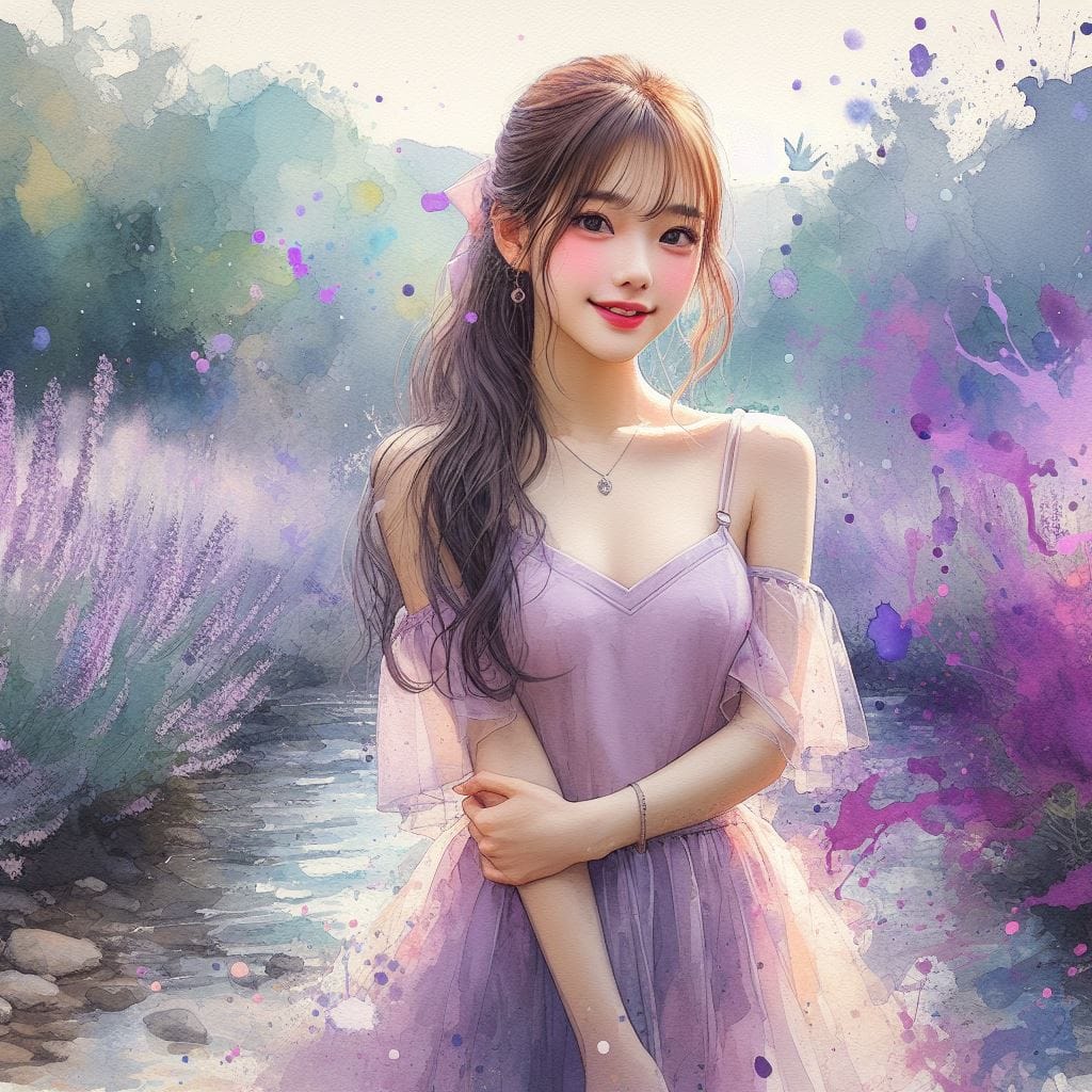 妹子與薰衣草的相遇