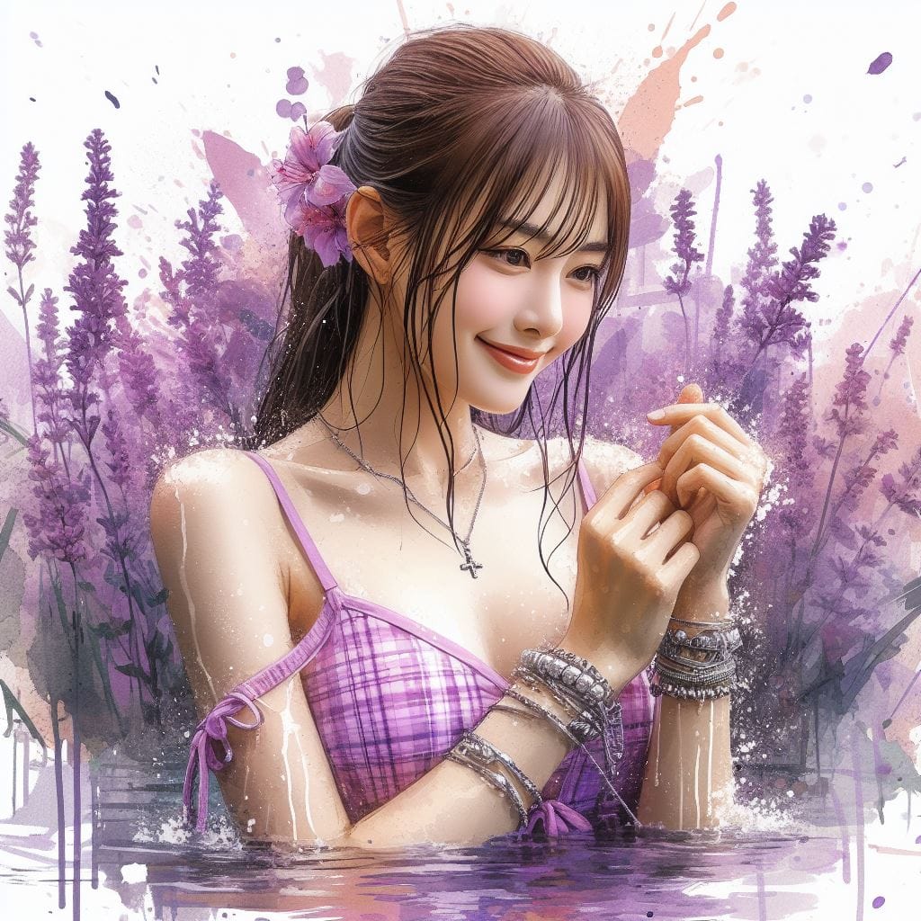 妹子與薰衣草的相遇