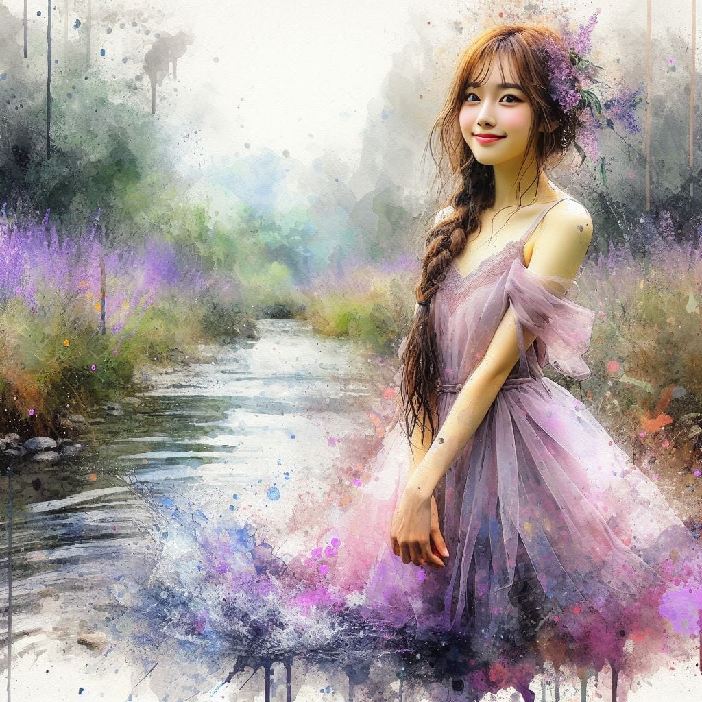 妹子與薰衣草的相遇