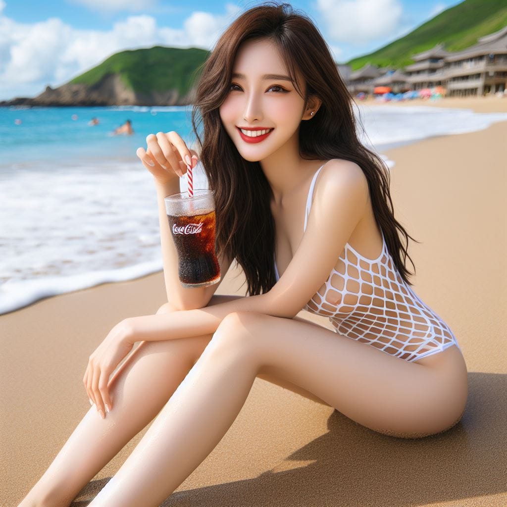 海灘上各種姿勢的妹子