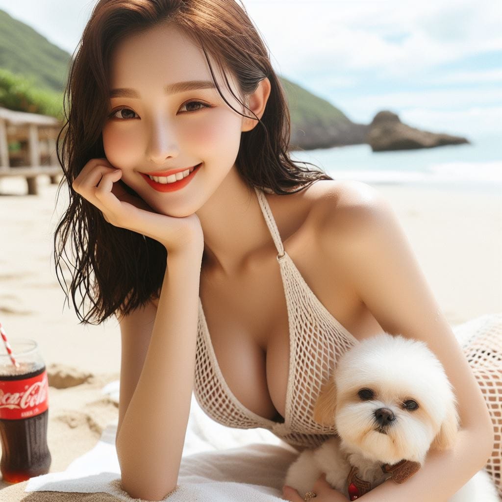 海灘上各種姿勢的妹子