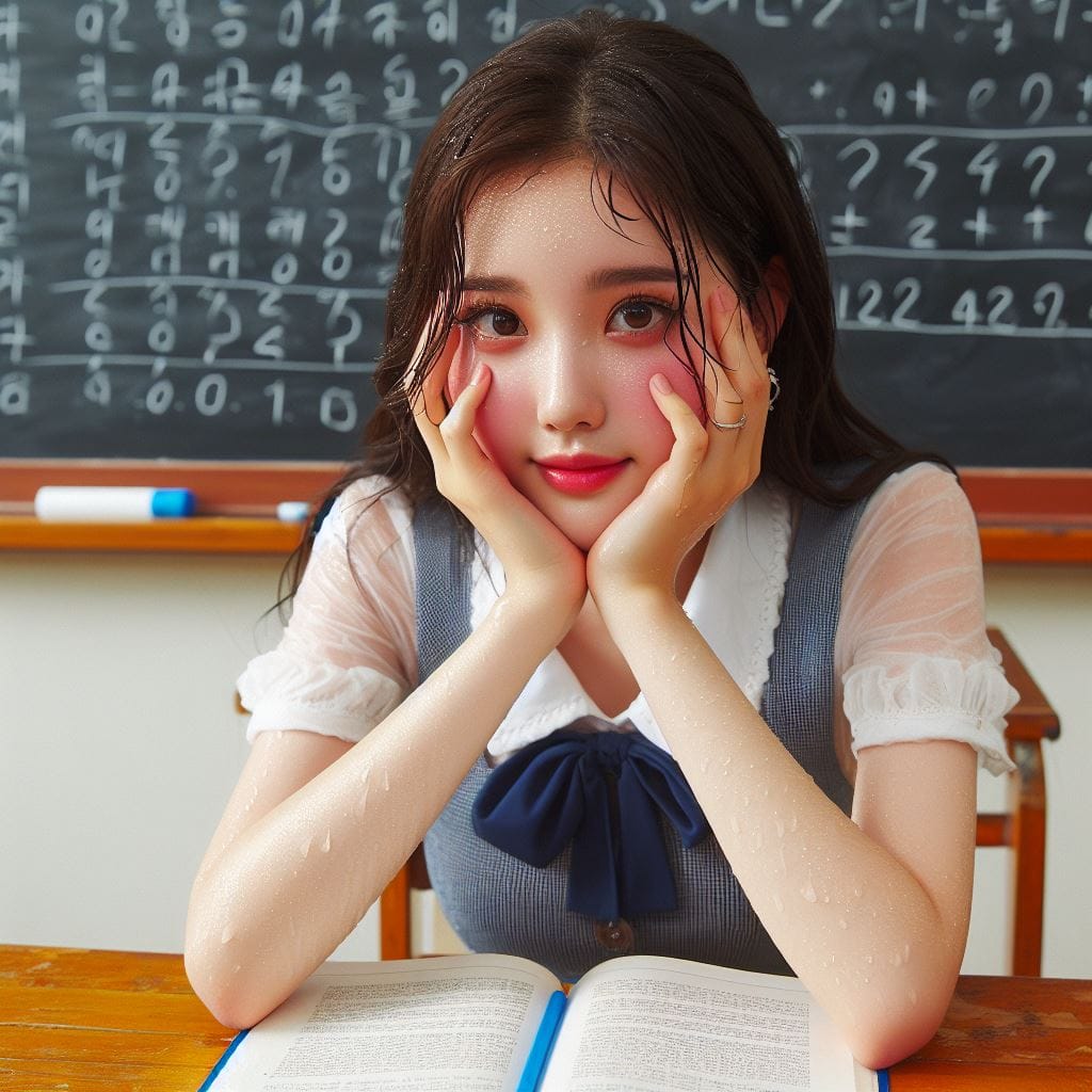 認真的學勉強的女學生．美美的日常