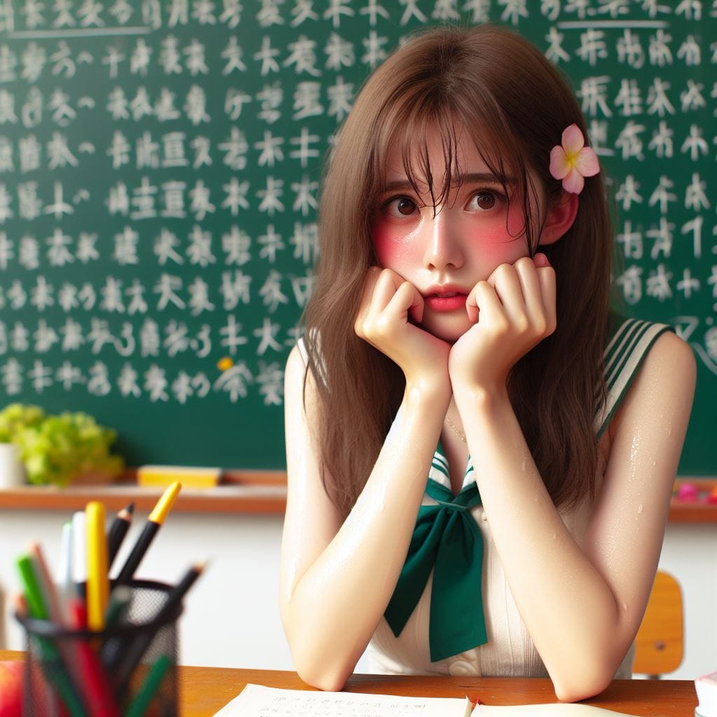 認真的學勉強的女學生．美美的日常