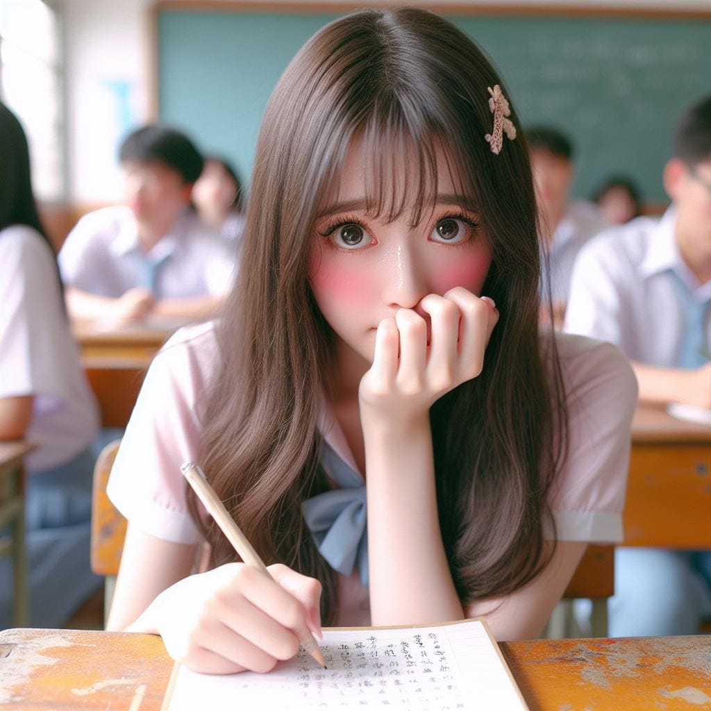 認真的學勉強的女學生．美美的日常