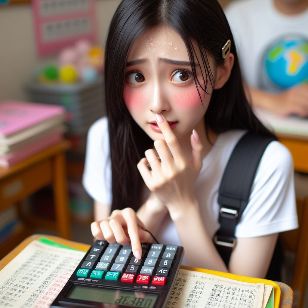 認真的學勉強的女學生．美美的日常