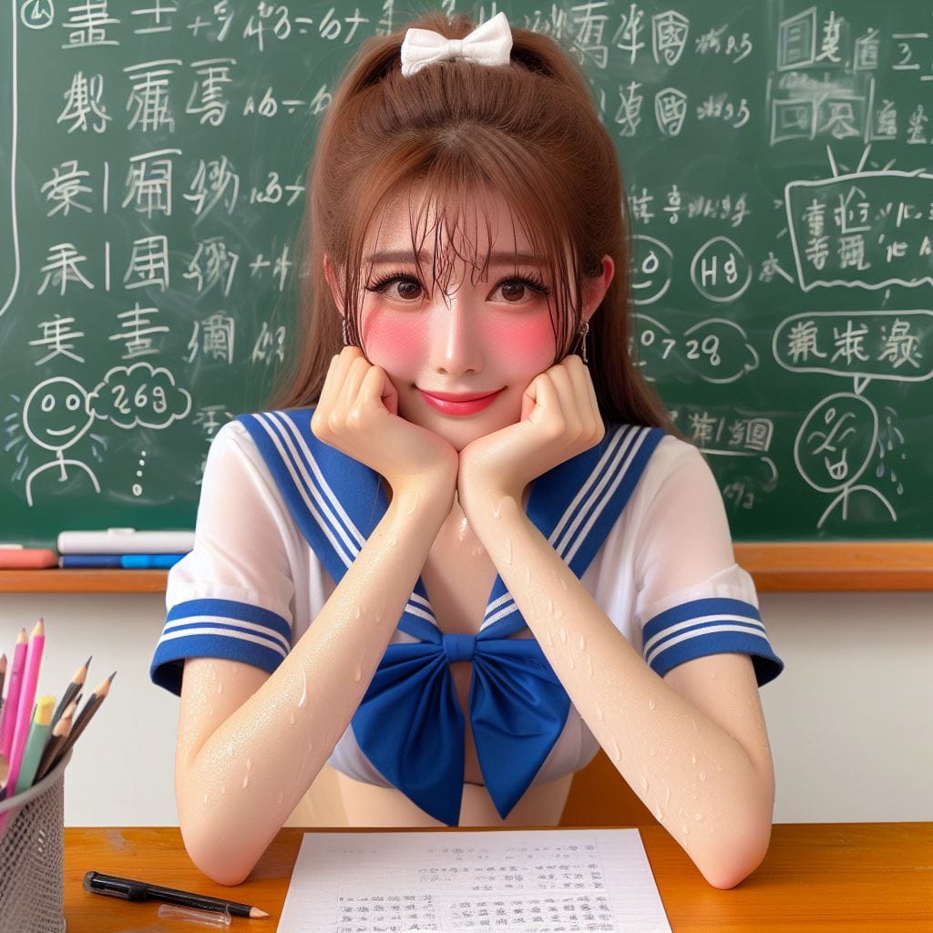 認真的學勉強的女學生．美美的日常