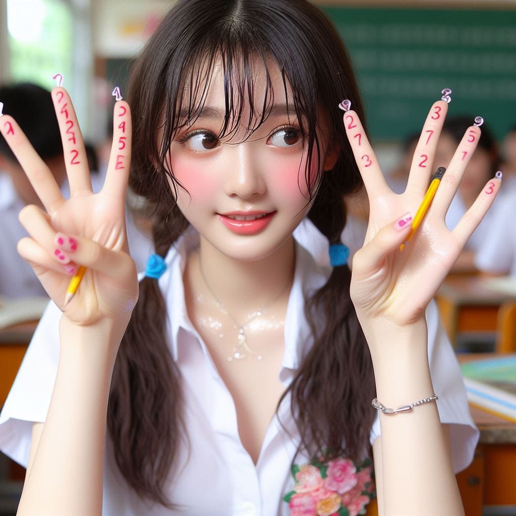 認真的學勉強的女學生．美美的日常