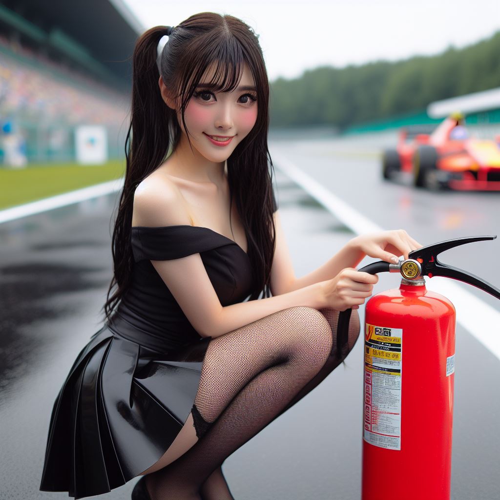 賽車場上可愛的貓咪&amp;妹子