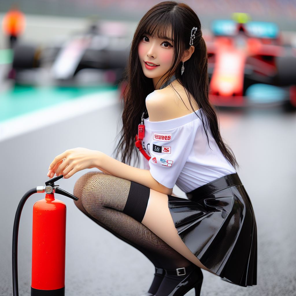 賽車場上可愛的貓咪&amp;妹子