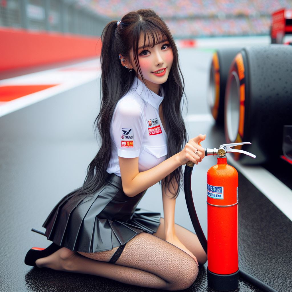 賽車場上可愛的貓咪&amp;妹子