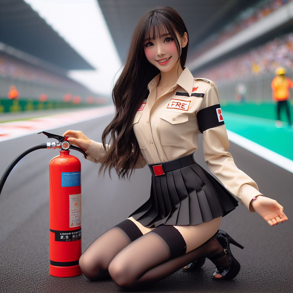 賽車場上可愛的貓咪&amp;妹子