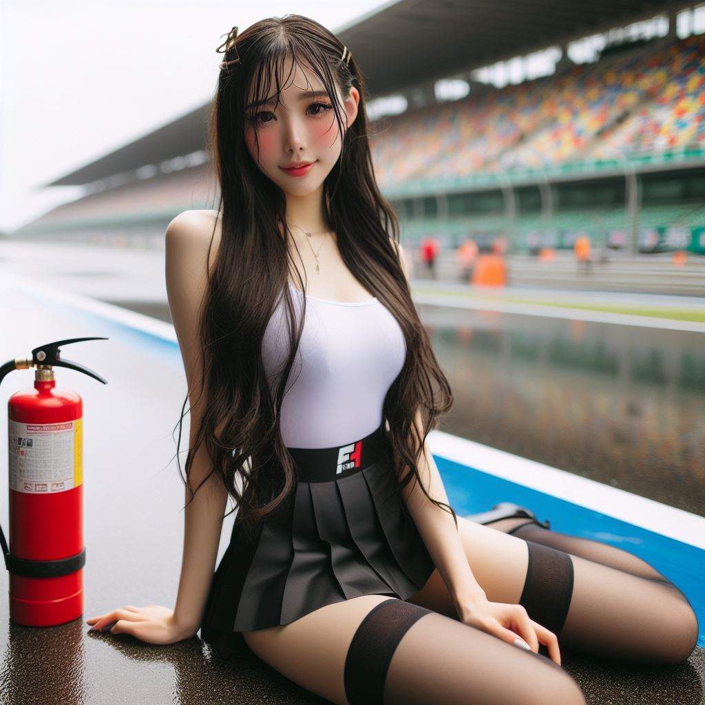 賽車場上可愛的貓咪&amp;妹子