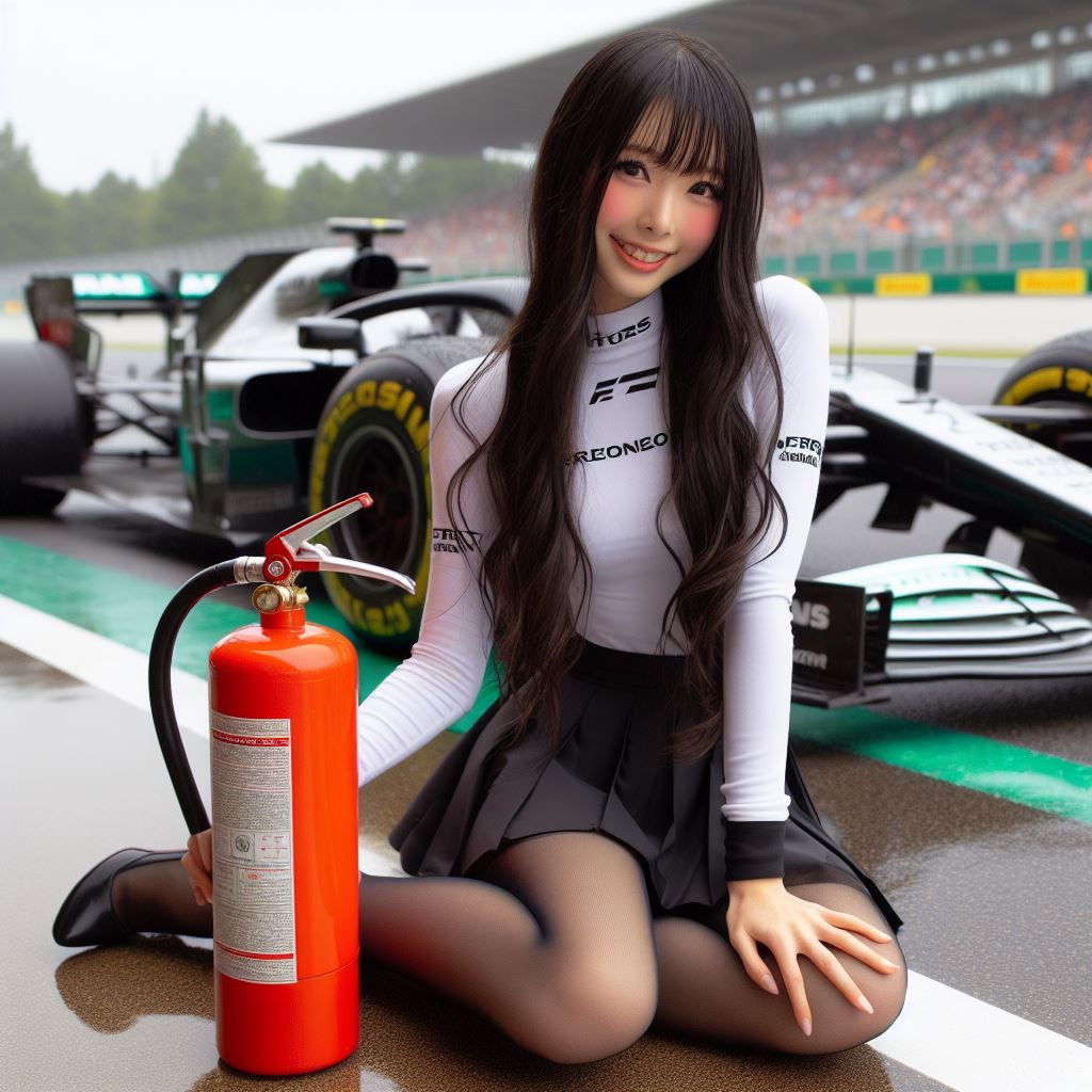 賽車場上可愛的貓咪&amp;妹子