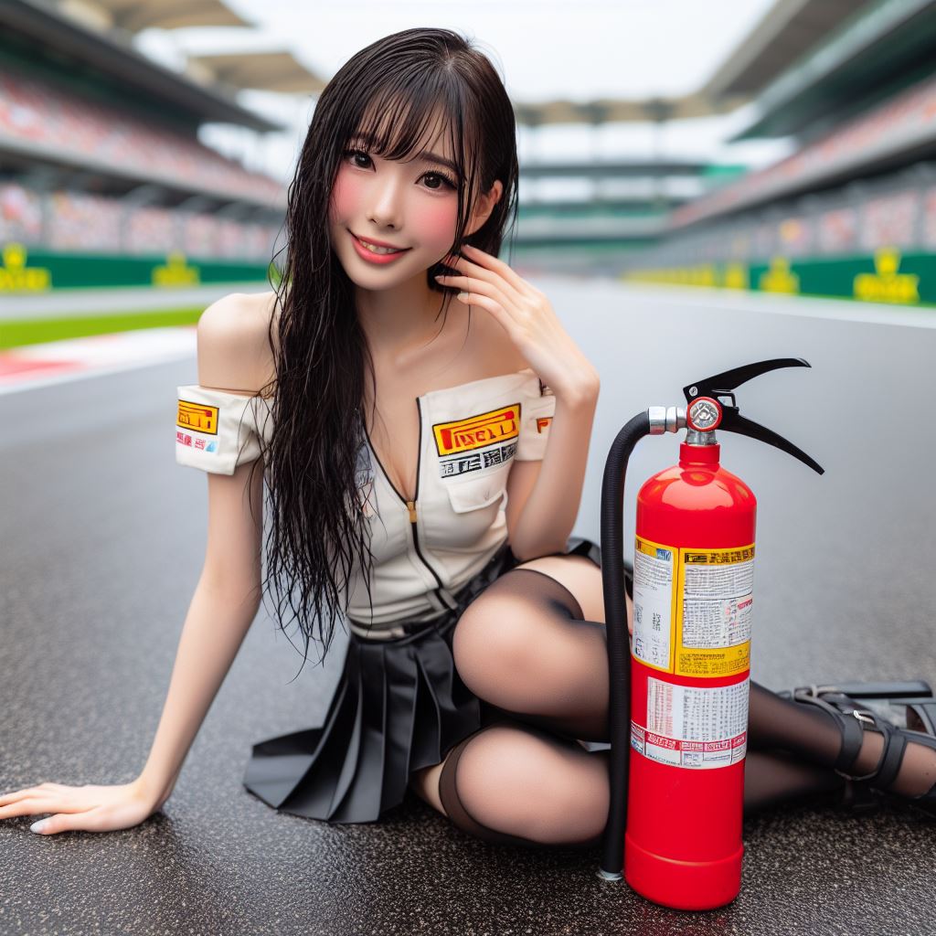 賽車場上可愛的貓咪&amp;妹子