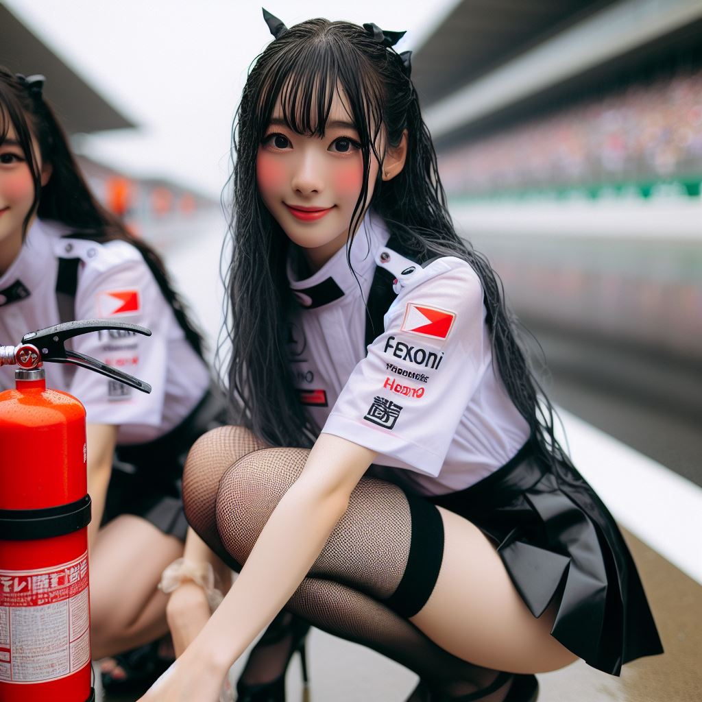 賽車場上可愛的貓咪&amp;妹子