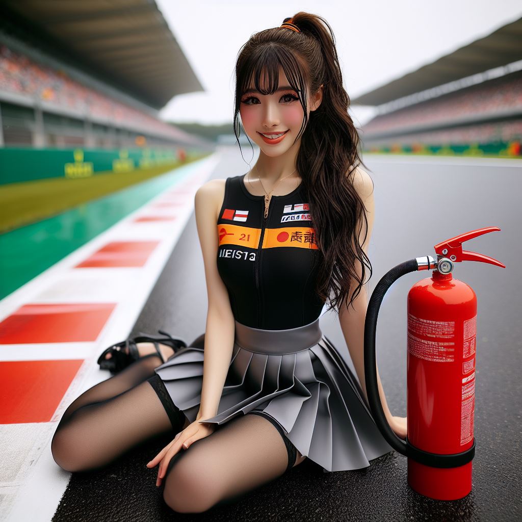 賽車場上可愛的貓咪&amp;妹子