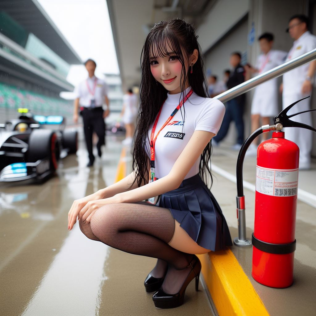 賽車場上可愛的貓咪&amp;妹子
