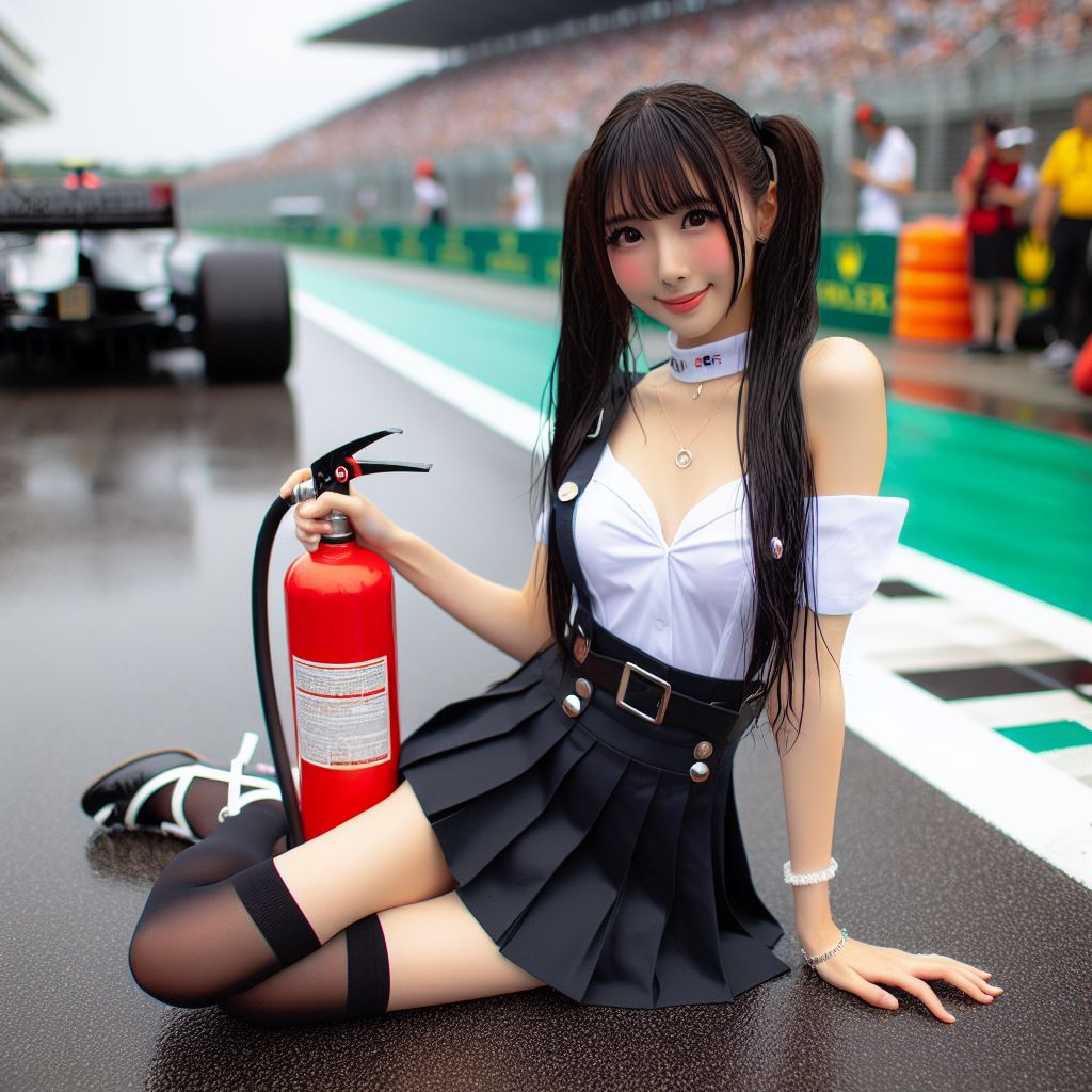 賽車場上可愛的貓咪&amp;妹子