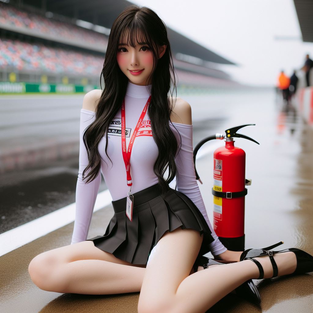 賽車場上可愛的貓咪&amp;妹子