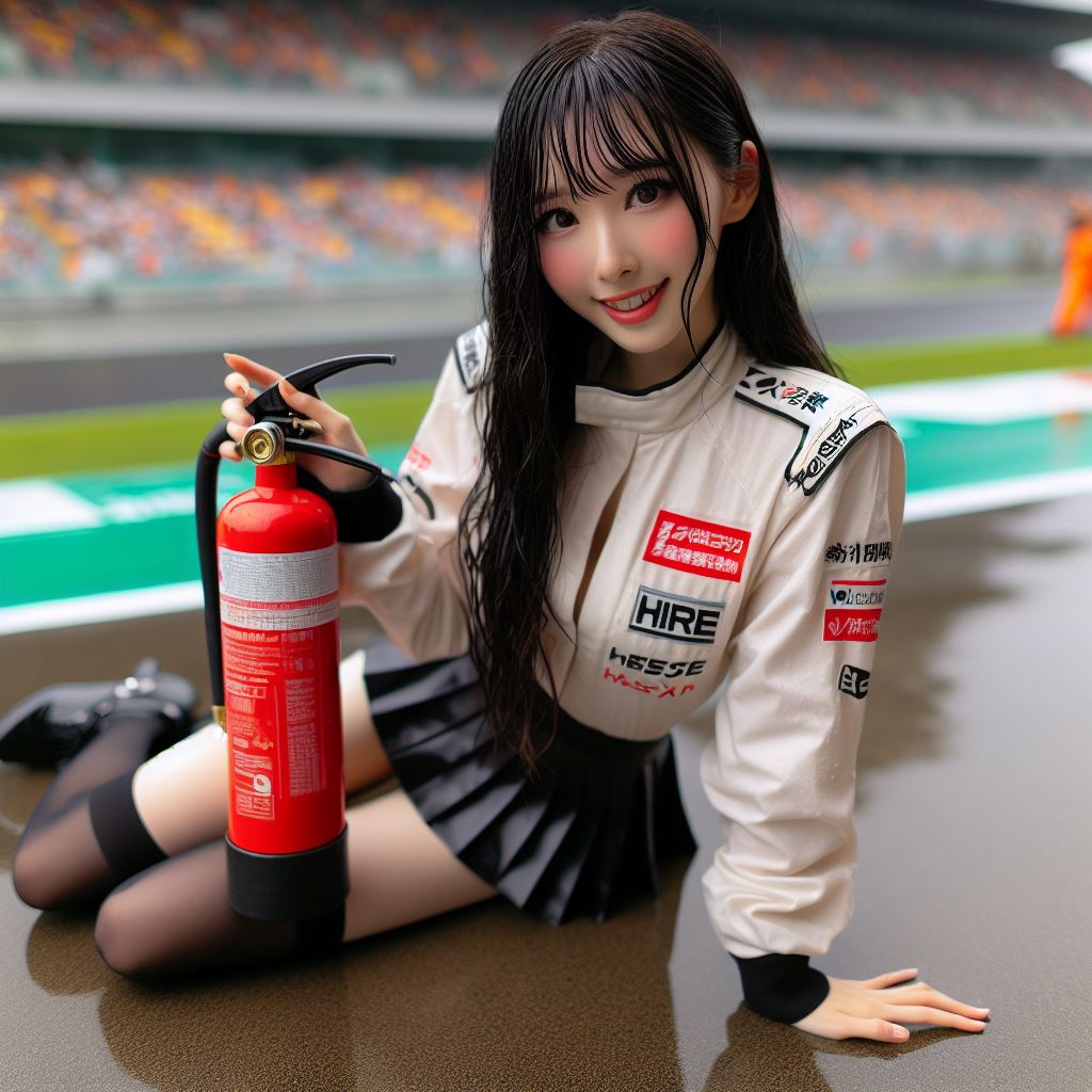 賽車場上可愛的貓咪&amp;妹子
