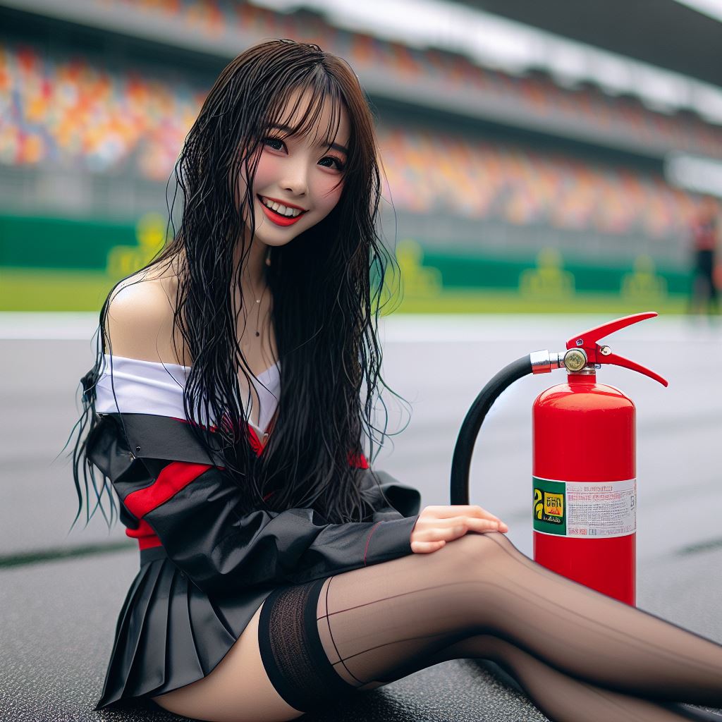 賽車場上可愛的貓咪&amp;妹子