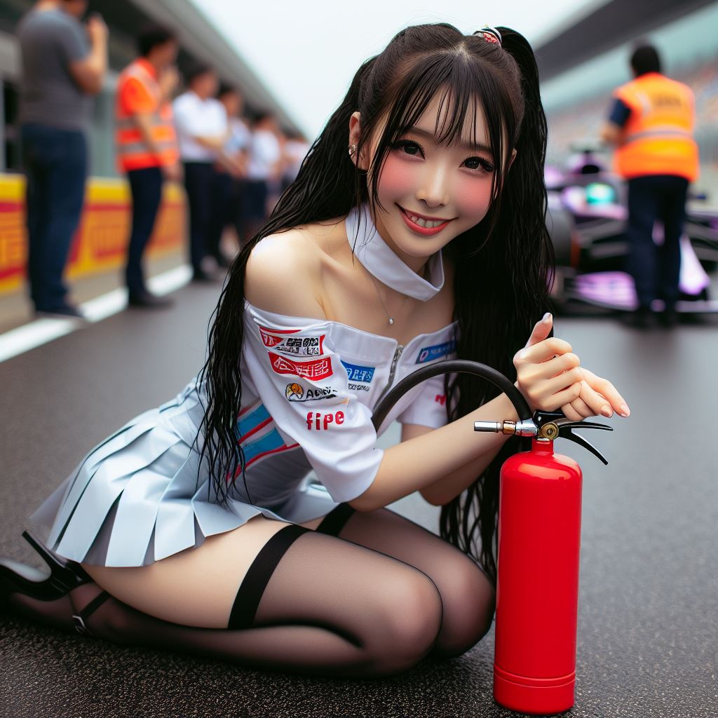 賽車場上可愛的貓咪&amp;妹子