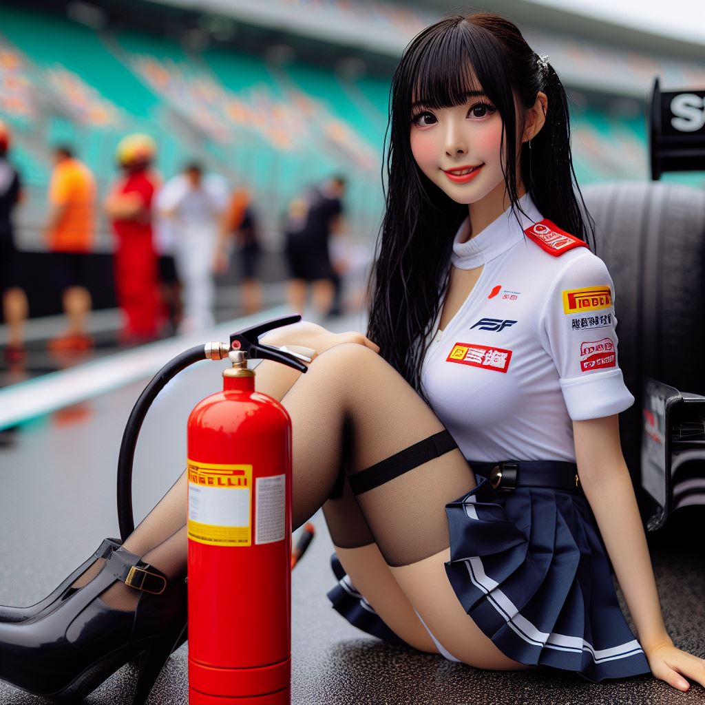 賽車場上可愛的貓咪&amp;妹子