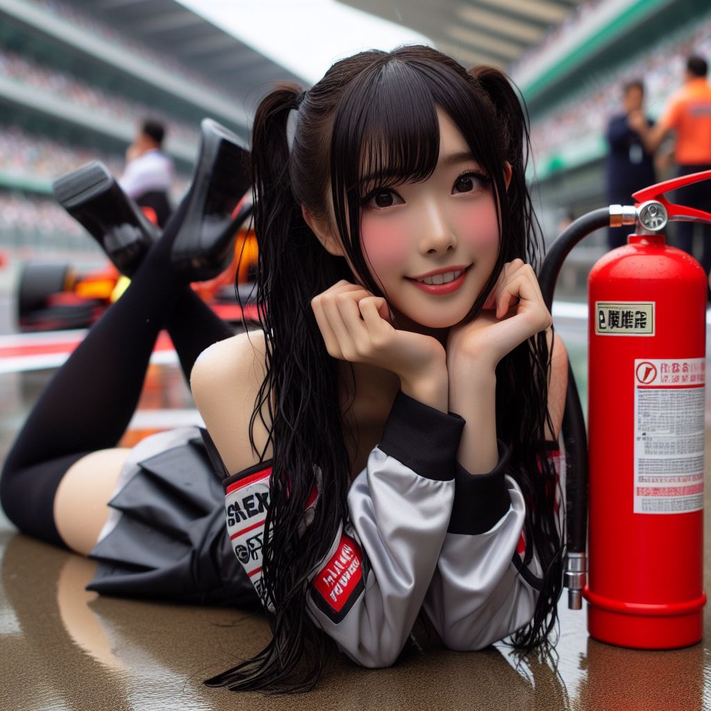 賽車場上可愛的貓咪&amp;妹子